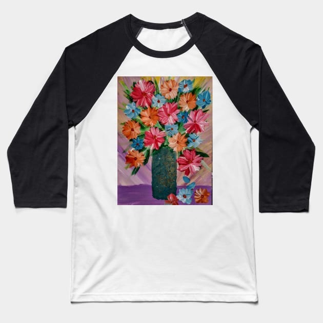 Some fun bright flowers to cheers up Baseball T-Shirt by kkartwork